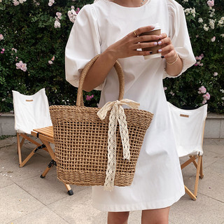 Túi Cói Đan Ô Vintage Form Cứng Cáp