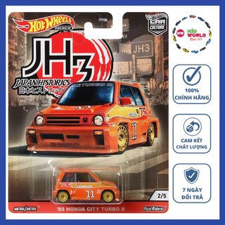 Xe mô hình Hot Wheels Premium Car Culture Japan Historics 3 Series 2020 '85 Honda City Turbo II GJP83, bánh cao su.
