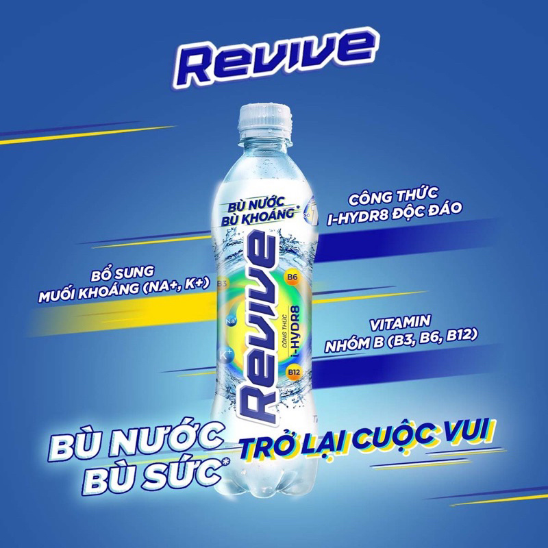 Lốc 6 Chai Nước Giải Khát Revive Chanh Muối (390ml/chai)