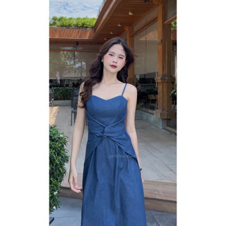 [RÁCH STORE] Đầm Denim - 2 Dây - Xoắn Eo