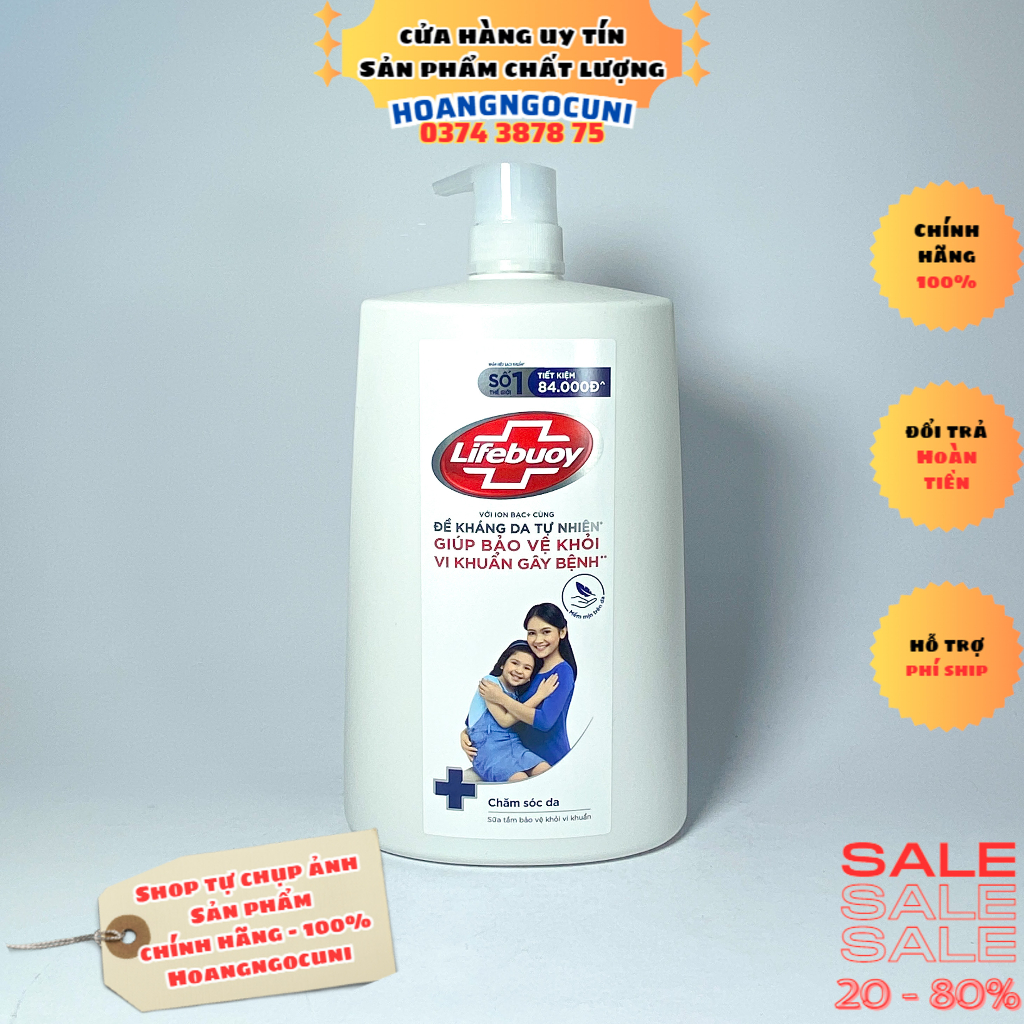 Sữa tắm Lifebuoy chai lớn có vòi 1.1kg đỏ bảo vệ vượt trội và xanh dưỡng ẩm da mẫu mới chính hãng