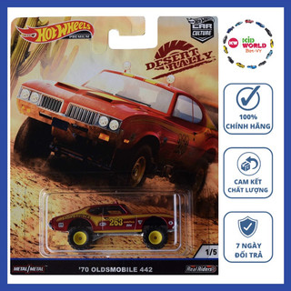 Xe mô hình Hot Wheels Car Culture Series Premium Desert Rally '70 Oldsmobile 442 FYN74, bánh cao su.