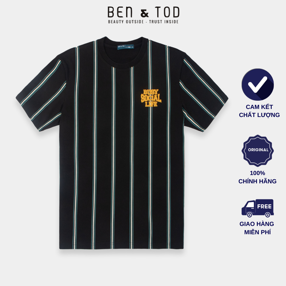 Áo thun nam cổ tròn BEN &amp; TOD CS1210BB002 vải cotton, trẻ trung, thanh lịch, đơn giản, basic, cao cấp