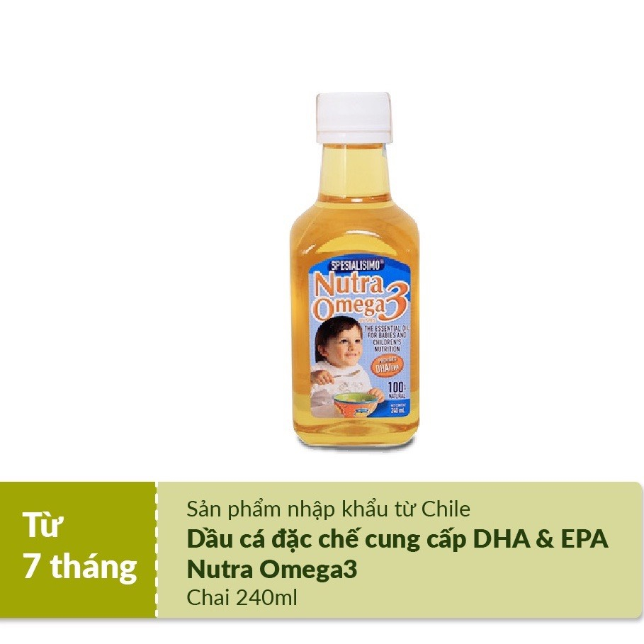 Dầu Cá Ăn Dặm Burine NuTra Omega 3- Nhập Khẩu Từ Chile Bổ Sung DHA & EPA Cho Bé Từ 7 Tháng Tuổi