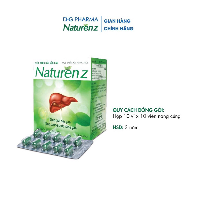 TPCN Naturenz hỗ trợ hạ men gan Hộp 10 vỉ x 10 viên - Chính hãng DHG Pharma