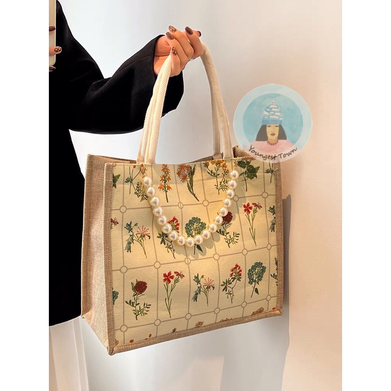 Túi cói bố  ĐA HOA vintage siêu xinh xắn 💐