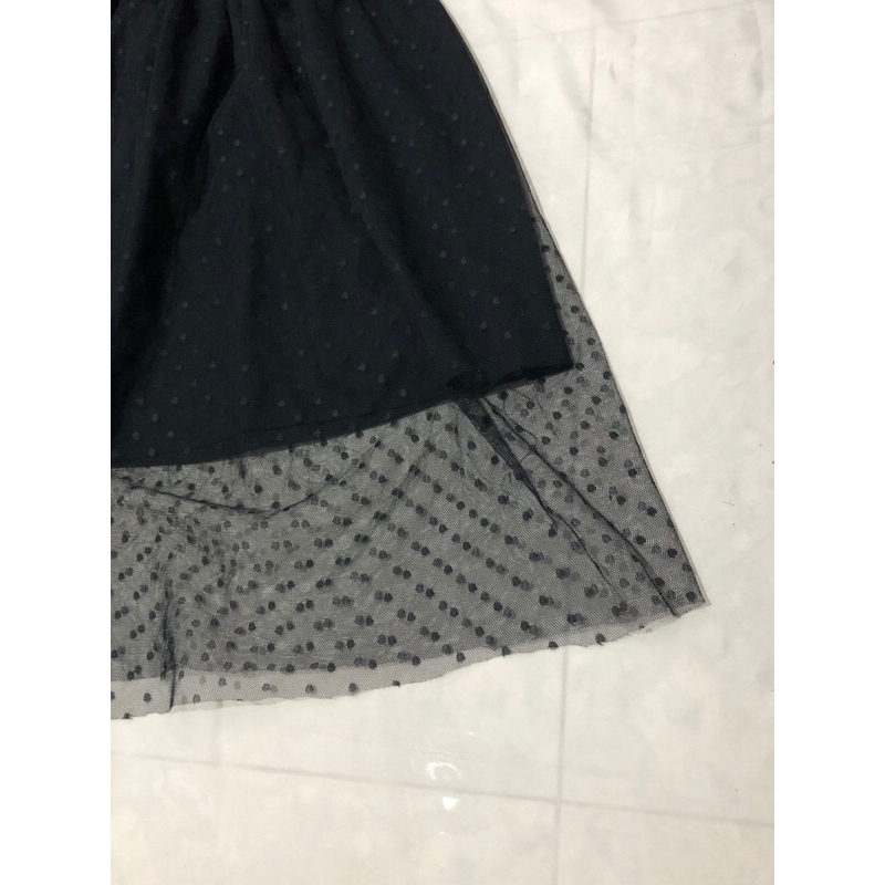 Đầm 2 dây công chúa phối voan sang chảnh