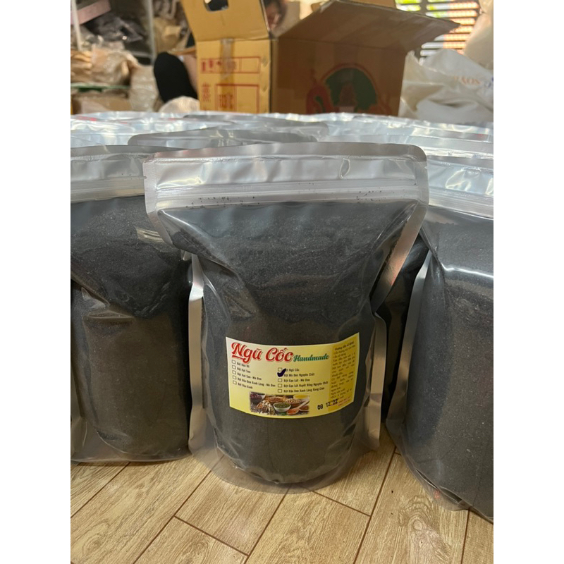 1 Ký Bột Mè Đen Rang Chín Nguyên Chất 100%- mè quê, rửa sạch, rang chín thơm lừng