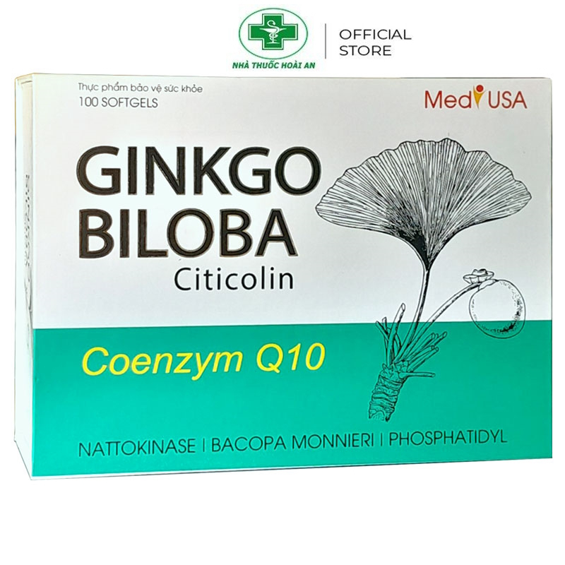 Viên uống bổ não Ginko Biloba coenzym Q10 360mg hộp 100 viên