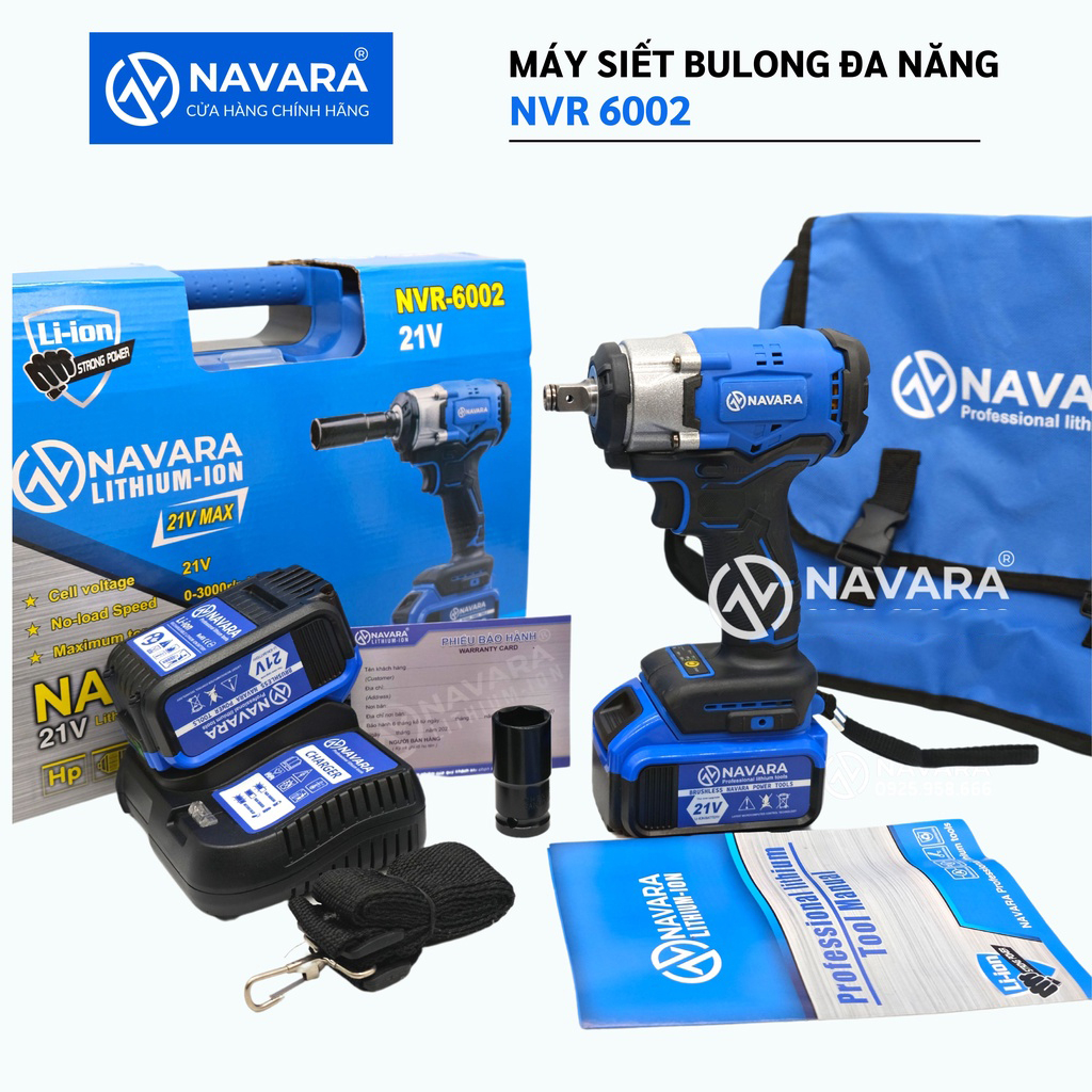 Máy siết bulong pin Navara 6002 Động cơ bền bỉ mạnh mẽ