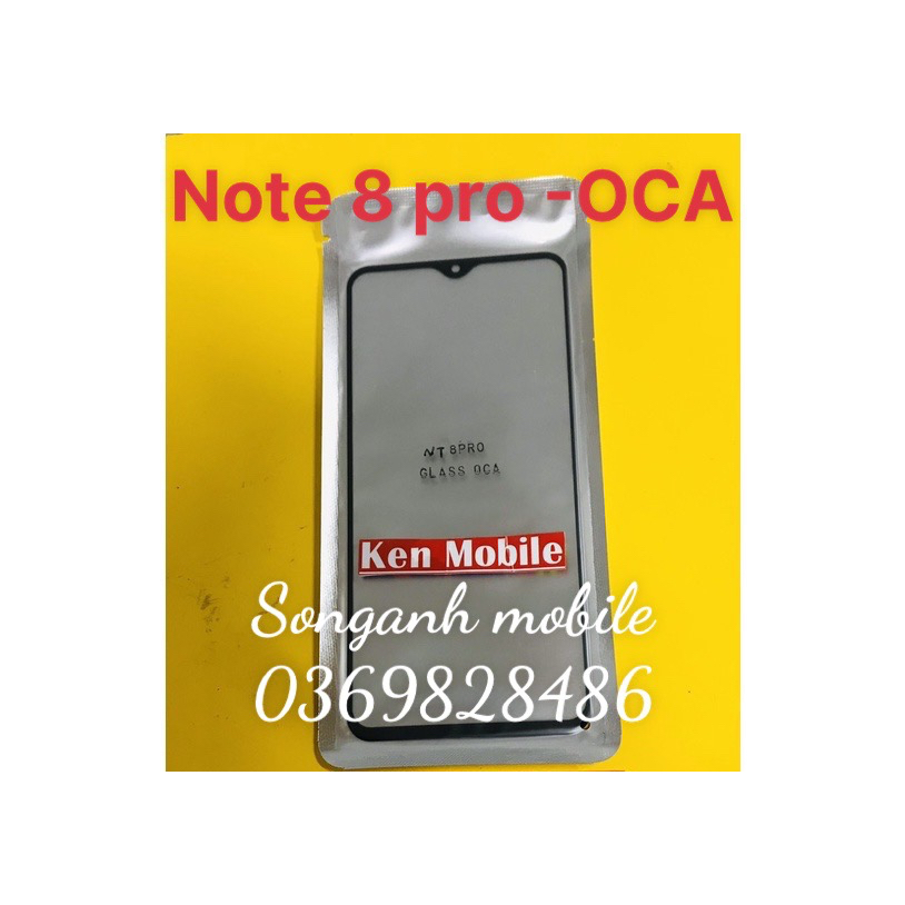 ￼Mặt Kính Xiaomi Redmi Note 8 Pro Loại Liền Keo OCA