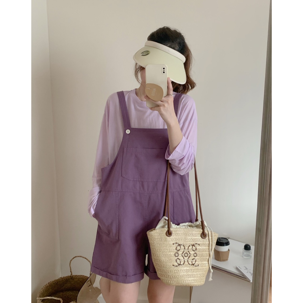 SET YẾM TÍM 2 DÂY SHORT ĐÙI + ÁO TÍM TAY DÀI