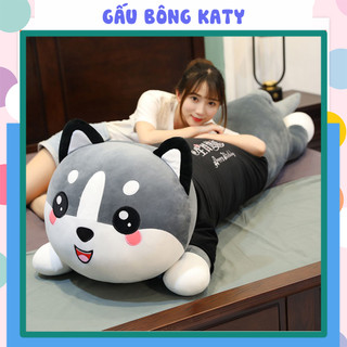 Gấu bông to mèo Husky siêu khổng lồ 1M - 1M5, Thú nhồi bông mèo đáng yêu, chất liệu lông nhung mềm mịn co dãn 4 chiều