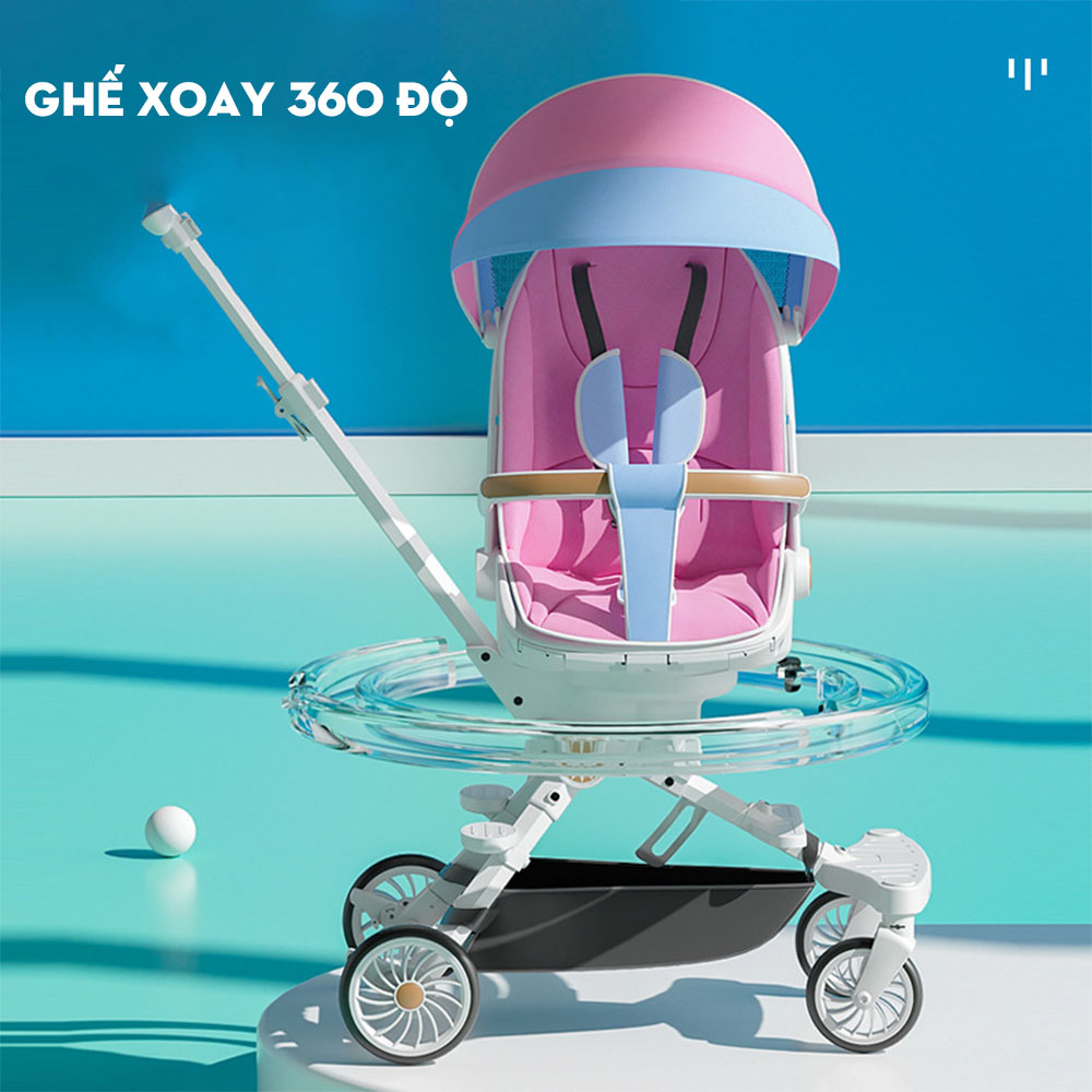 Xe đẩy cho bé HAPAIR cao cấp xoay hai chiều 360 độ có thể gấp gọn, thoáng mát cho bé - Bảo hành 24 tháng