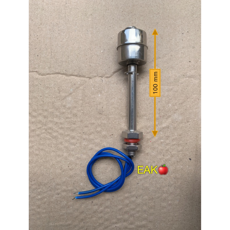 EAK - Công tắc phao cong / thẳng inox - phao chống cạn nước M10 220V - inox 304 - dây xanh