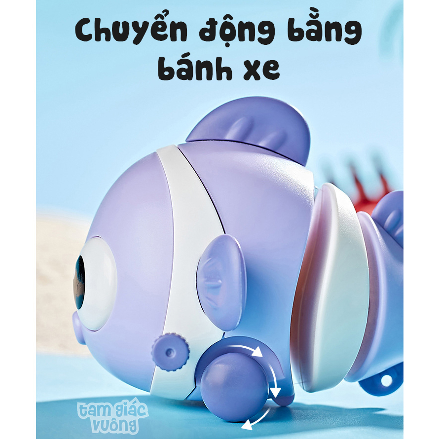 Chú CÁ vặn cót dễ thương chạy bánh xe ngoáy đuôi cực ngộ nghĩnh đáng yêu