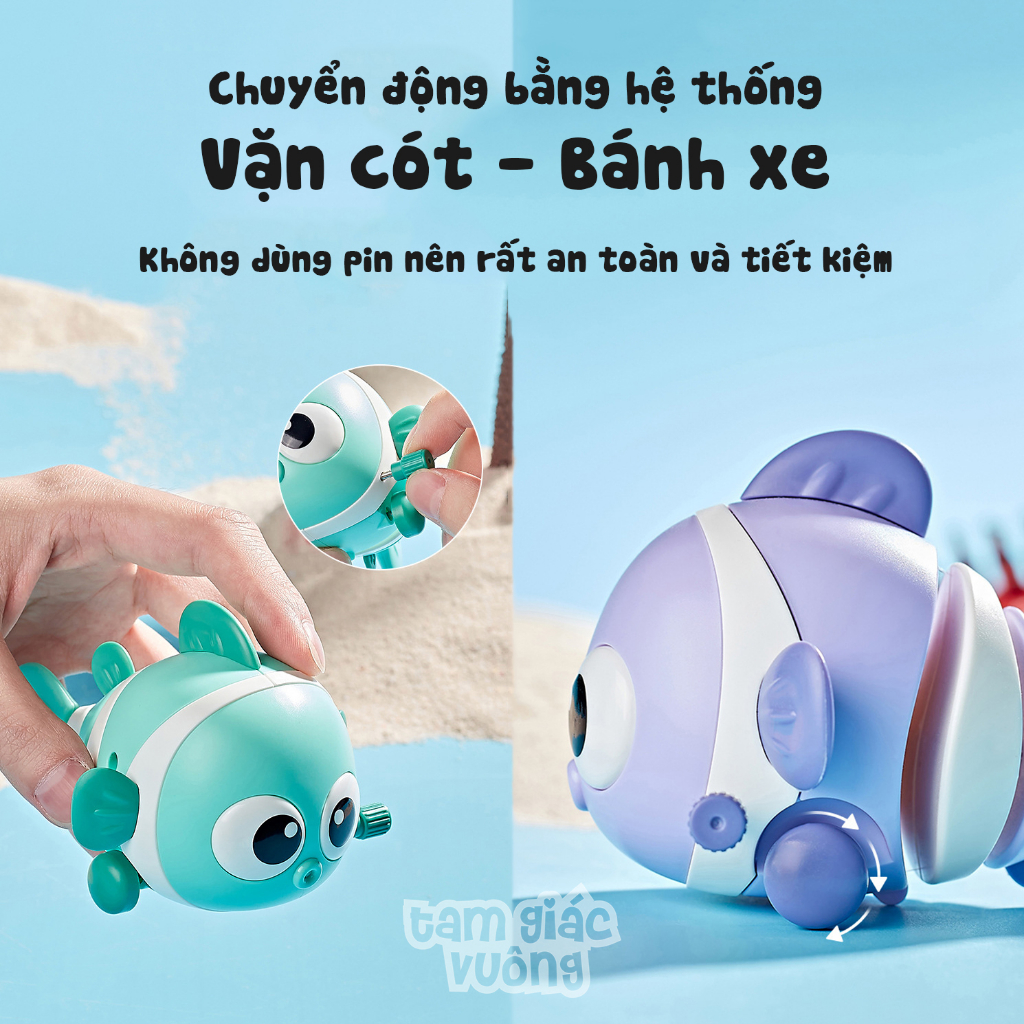 Chú CÁ vặn cót dễ thương chạy bánh xe ngoáy đuôi cực ngộ nghĩnh đáng yêu