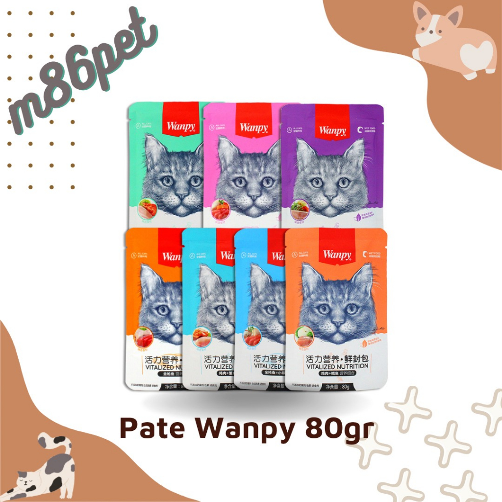 Pate Wanpy 80gr dành cho mèo mix lộn xộn