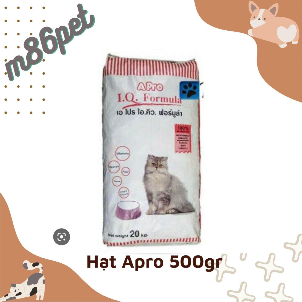 Hạt cho mèo hạt apro vị cá gói 500gr mèo mọi lứa tuổi