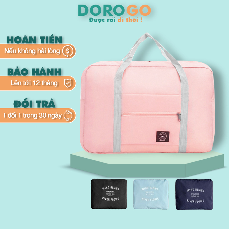 Túi du lịch gấp gọn DOROGO xách tay đựng hành lý đa năng nhiều màu nam nữ size lớn