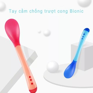 Thìa sillicon báo nóng, muỗng sillicon mềm cho bé ăn dặm