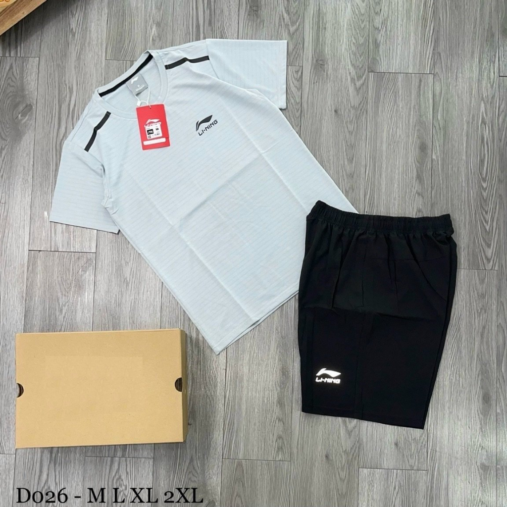 Bộ Quần Áo Thể Thao Nam Mùa Hè Vải Thun Lạnh Thông Hơi Co Dãn 4 Chiều Thoáng Mát - B026