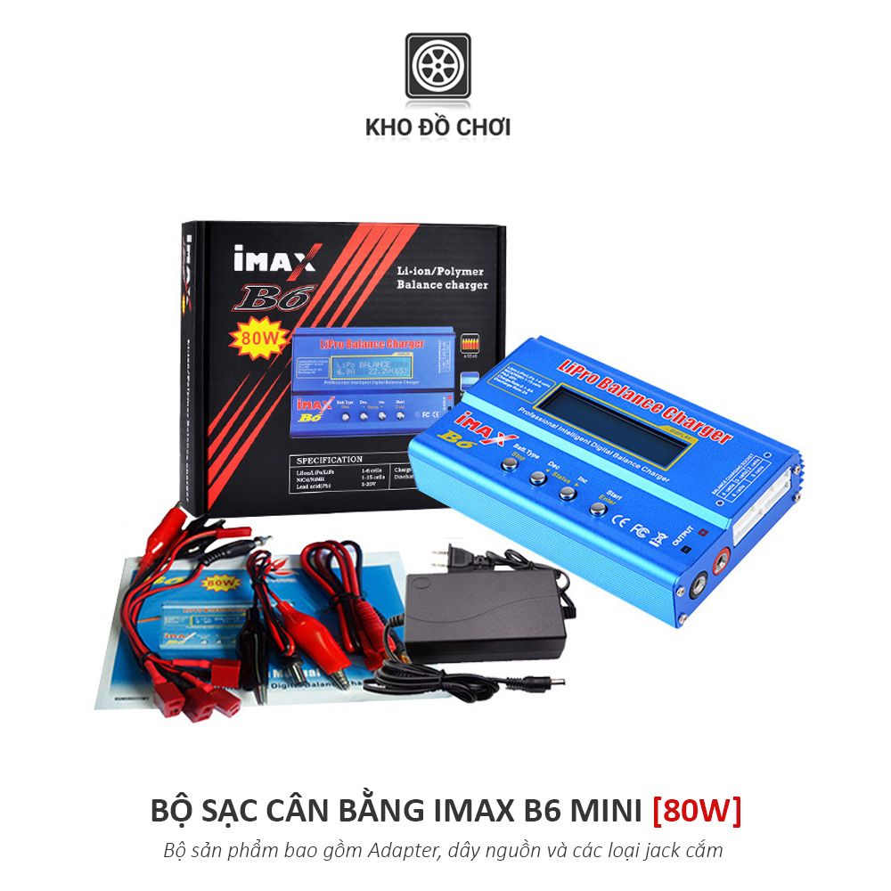 Bộ sạc cân bằng iMax B6 Mini 80W (Kèm Adapter + dây sạc)
