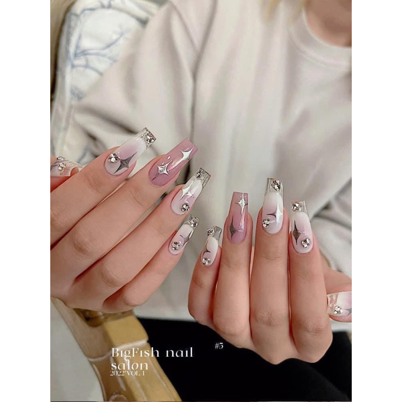 Sticker dán móng sao bạc