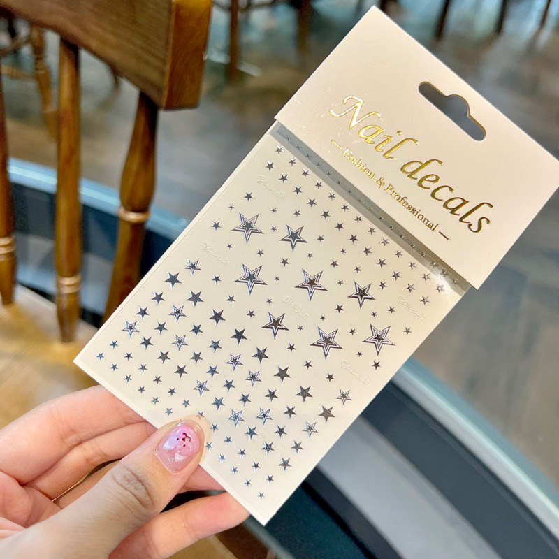 Sticker dán móng sao bạc