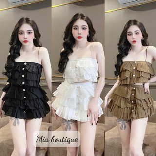 Sét đầm 2 dây kèm CV xếp tầng siêu xinh - Free size