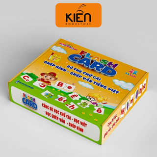Sách - Bộ Thẻ Học Chữ Cái Chữ Số + Ghép Hình + Tập Viết Xóa + Tặng Kèm Bút Có Đầu Xóa