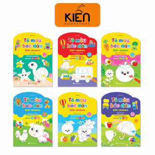 Sách - Bộ Tô Màu Bóc Dán 100+ Stickers (Song Ngữ Anh – Việt), bộ 6 quyển