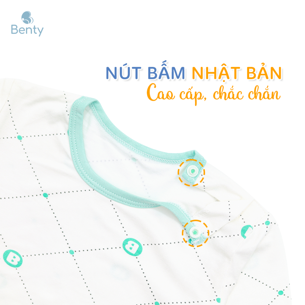 Bộ dài tay cài vai caro BENTY cotton mềm, mịn cao cấp, đồ bộ cho bé trai, bé gái