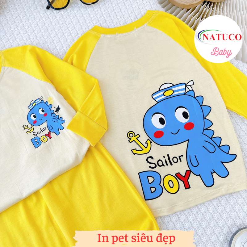 Bộ Quần Áo Trẻ Em Dài Tay Minky Mom Cho Bé Trai, Bé Gái 8-27 Kg Vải Thun Lạnh Cho Bé Mặc Ngủ Máy Lạnh - TD-IN102