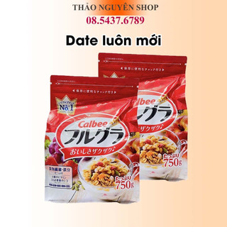 Ngũ cốc calbee 750g đỏ nội địa nhật bản mẫu mới nhất | date mới