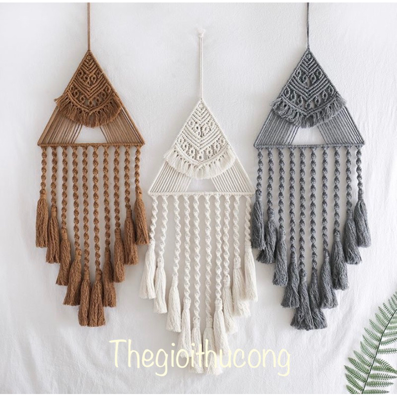 Macrame treo trang trí hình tam giác