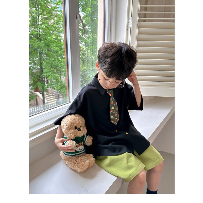 Bộ sơmi cà vạt hoa K480