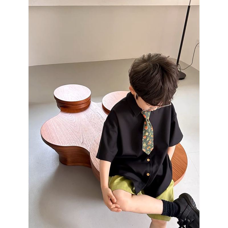 Bộ sơmi cà vạt hoa K480