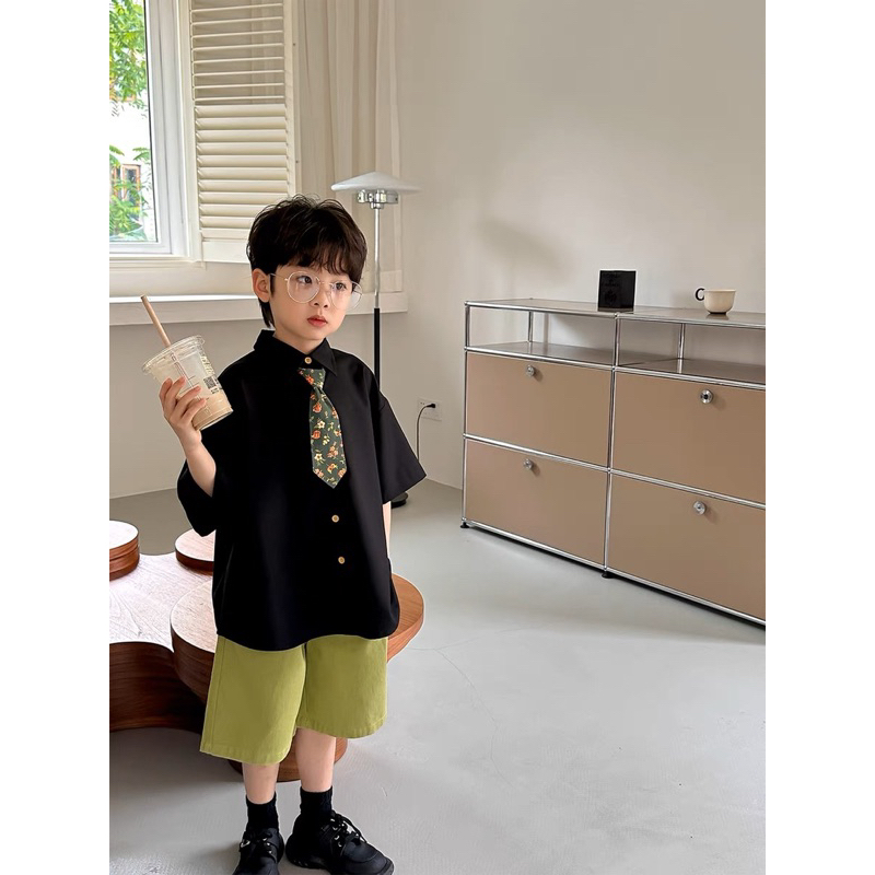 Bộ sơmi cà vạt hoa K480