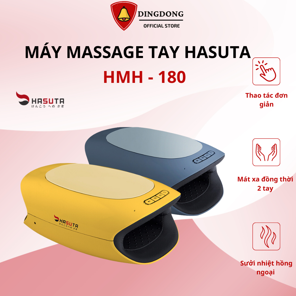 Máy Massage Tay Hasuta Hmh - 180, Máy Mát Xa Cơ Chế Hoạt Động Bằng Túi Khí, Nhiều Chế Độ Linh Hoạt, Hàng Chính Hãng Bh 24T