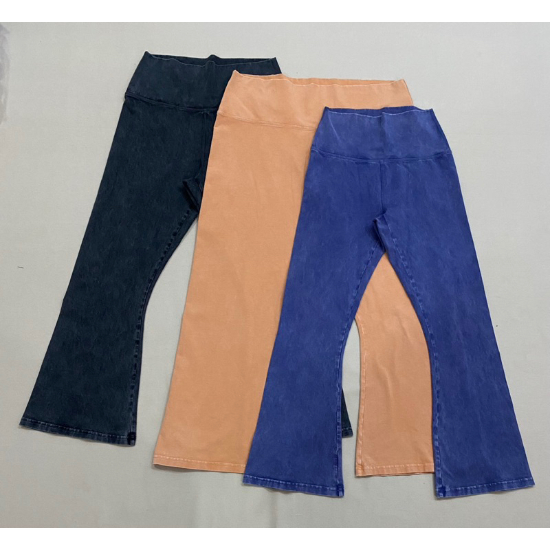 (Q1823) Quần thun cotton woat loang ống loe - Thanh lý vnxk