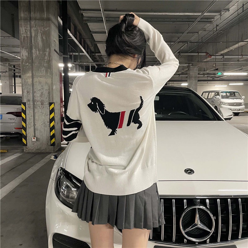 Áo khoác cardigan Thom in hình chó
