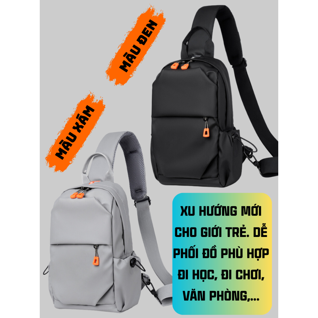 Túi đeo chéo và balo nam Ba Vy FASHION đi học đi chơi chống nước đựng điện thoại laptop thiết kế thời thượng KH02
