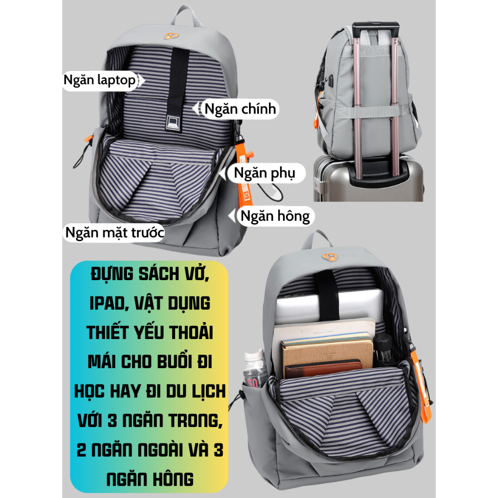 Túi đeo chéo và balo nam Ba Vy FASHION đi học đi chơi chống nước đựng điện thoại laptop thiết kế thời thượng KH02