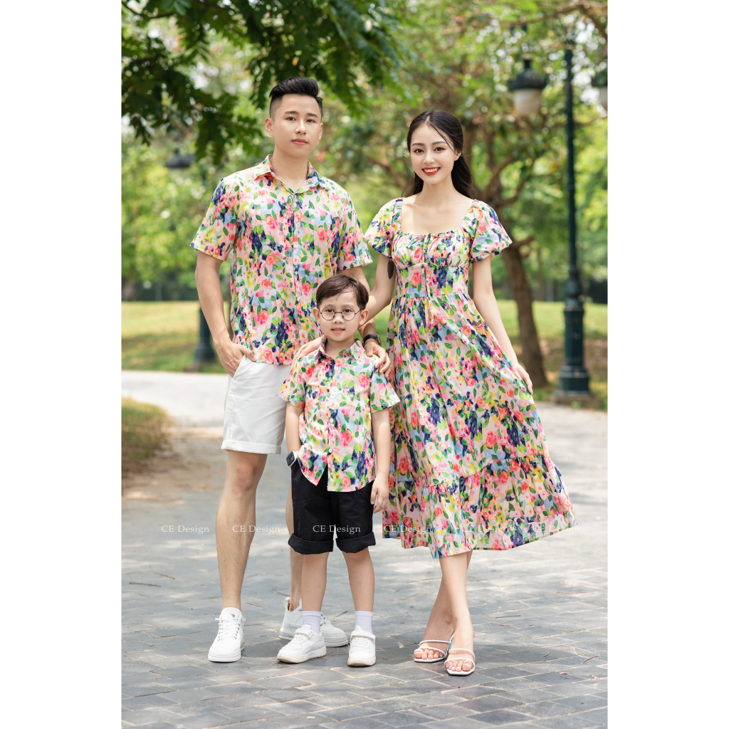 Set đồng phục gia đình du lịch - áo gia đình 3,4 người - đồng phục gia đình đi biển cao cấp