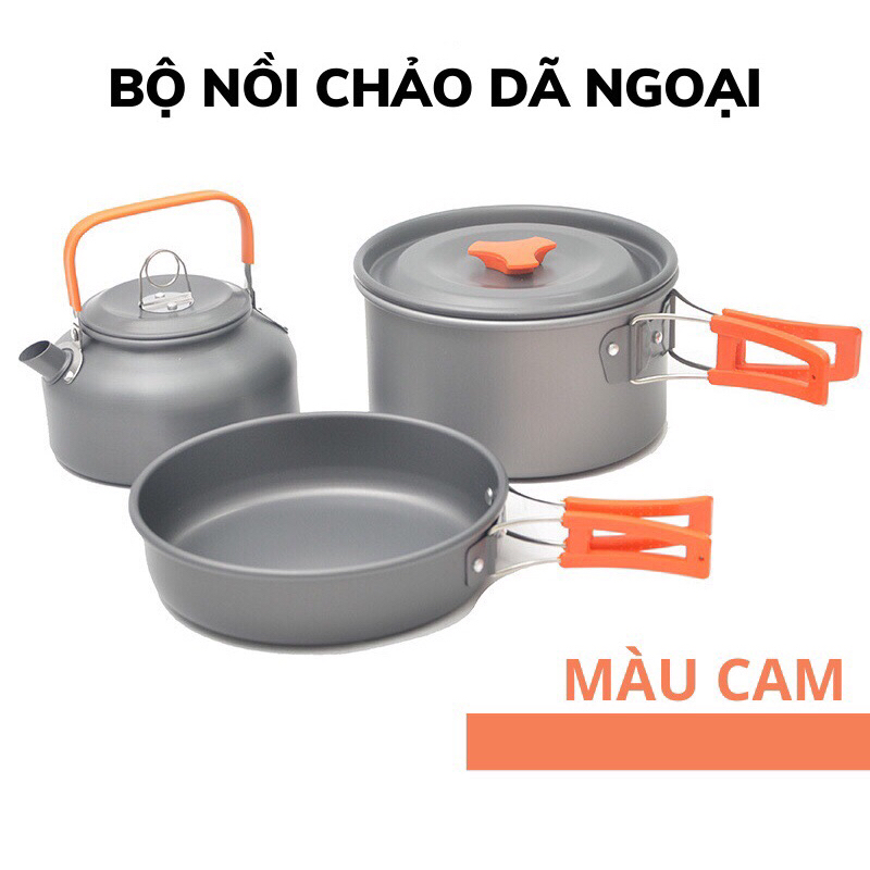 Bộ nồi dã ngoại gấp gọn đi cắm trại du lịch camping picnic tiện lợi