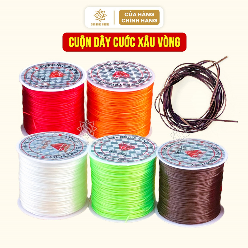 Dây xâu vòng tay vòng cổ chuỗi hạt đá hạt trầm phong thủy loại tốt Sơn Mộc Hương