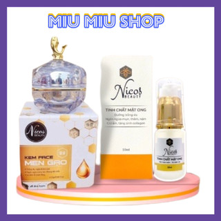 Combo kem face men gao + tinh chất mật ong nicos beauty chính hãng