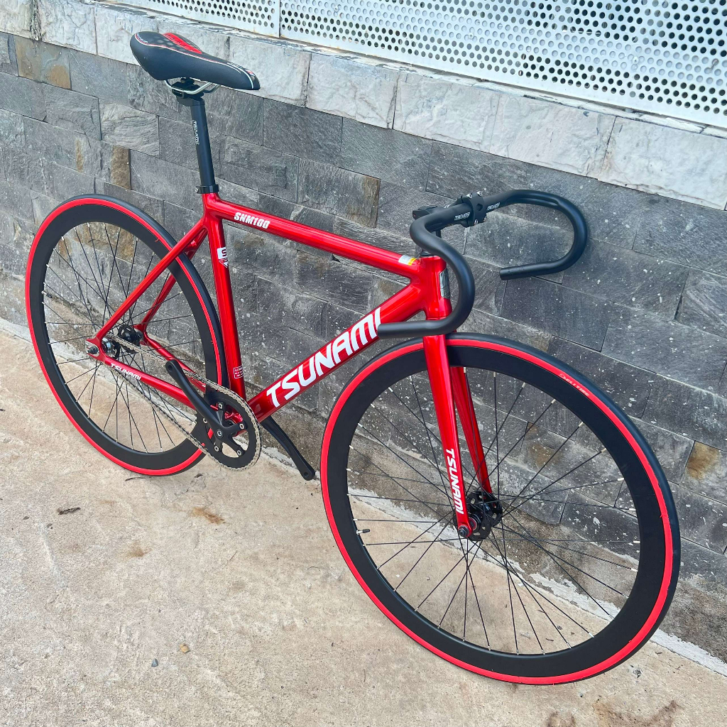 Xe đạp fixed gear TSUNAMI SNM100 cơ bản - Màu đỏ