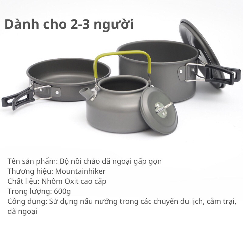 Bộ nồi dã ngoại gấp gọn đi cắm trại du lịch camping picnic tiện lợi | BigBuy360 - bigbuy360.vn